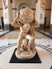 <b>The famous Farnese Atlas sculpture at the Archaeological Museum of Naples  </b>